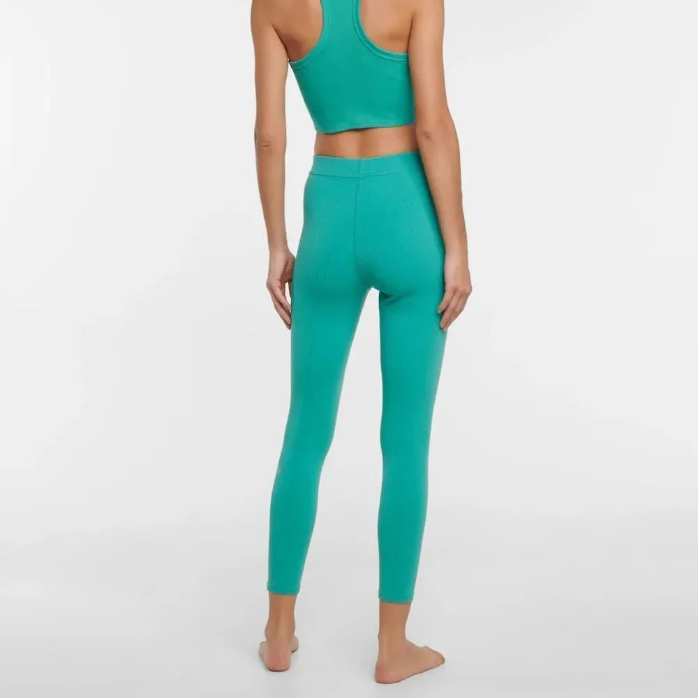 Alo Yoga Blissful Ribbed High Waist Legging Ocean Mist 7/8